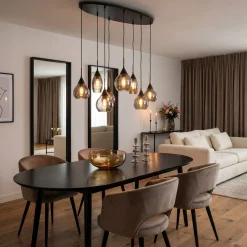 Hanglamp Mees 8-Lichts Smoke Glas - Giga Meubel