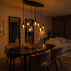 Hanglamp Mees 8-Lichts Smoke Glas - Giga Meubel