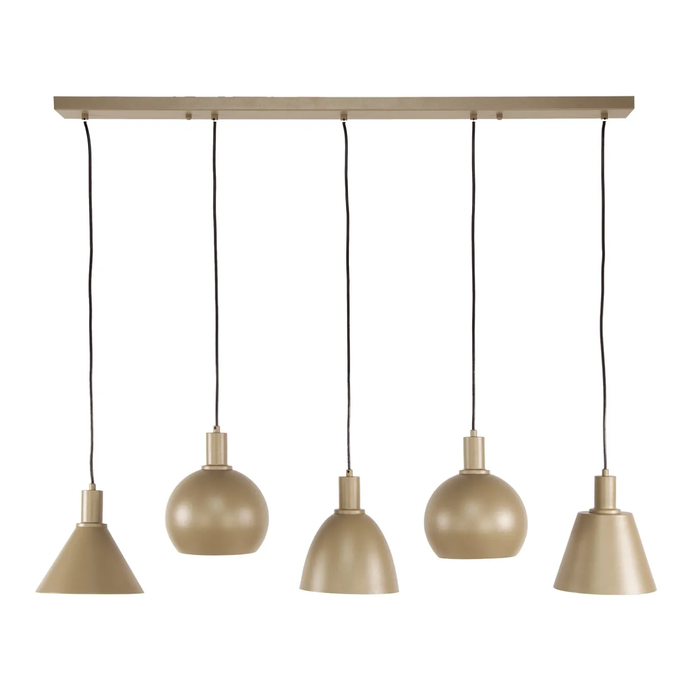Hanglamp Metallo Mix 5-lichts Beige - Giga Meubel