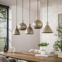 Hanglamp Metallo Mix 5-lichts Beige - Giga Meubel