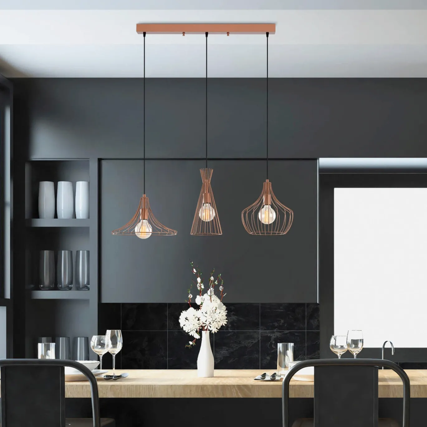 Hanglamp Mezopotamya Koper 3-Lichts