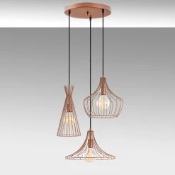 Hanglamp Mezopotamya Koper 3-Lichts Getrapt