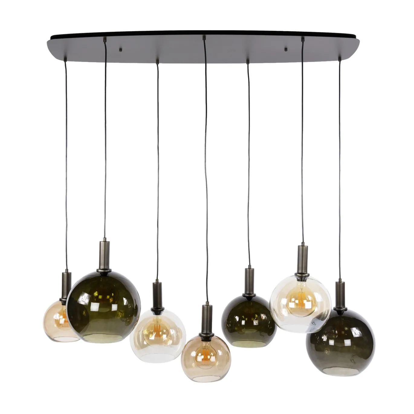 Hanglamp Moka 4+3-Lichts Multi Bruin - Giga Meubel