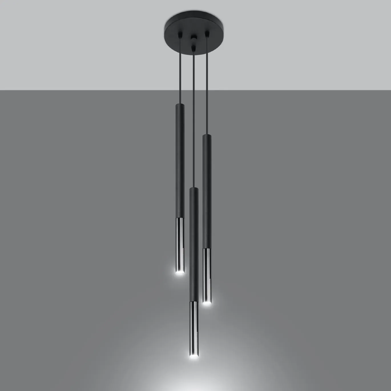Hanglamp Mozaica 3-Lichts Getrapt Zwart/Chrome - Giga Meubel