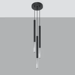 Hanglamp Mozaica 3-Lichts Getrapt Zwart/Chrome - Giga Meubel