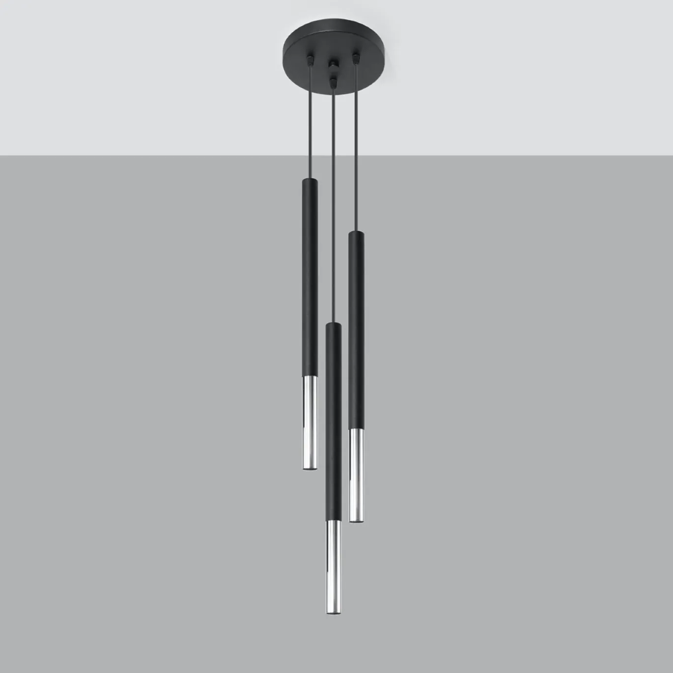 Hanglamp Mozaica 3-Lichts Getrapt Zwart/Chrome - Giga Meubel