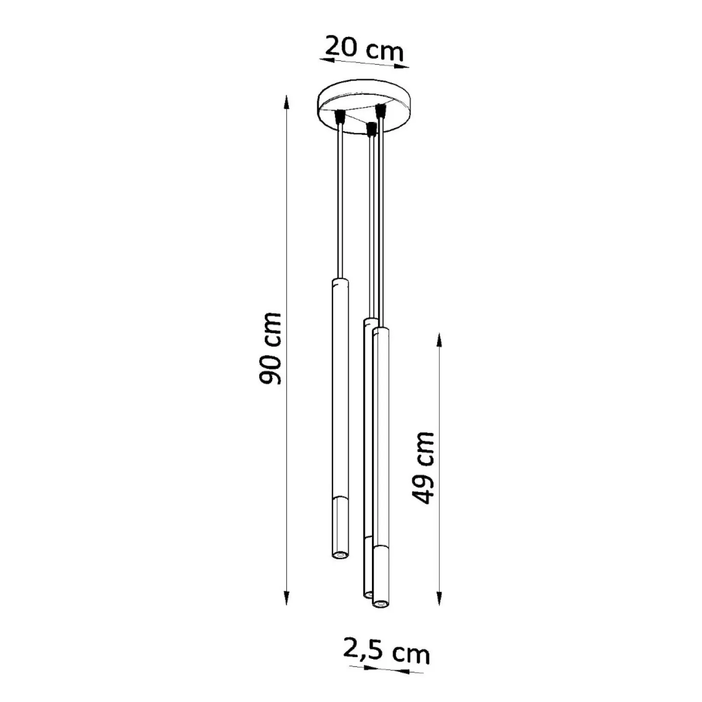 Hanglamp Mozaica 3-Lichts Getrapt Zwart/Chrome - Giga Meubel