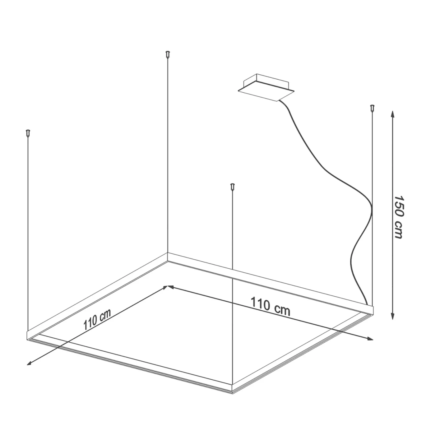 Hanglamp Nelya L Zwart 3000K - Giga Meubel