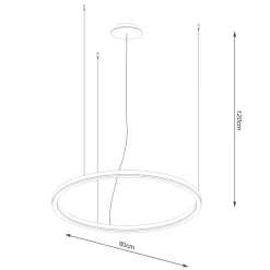 Hanglamp Oda Zwart LED Ø80cm - Giga Meubel