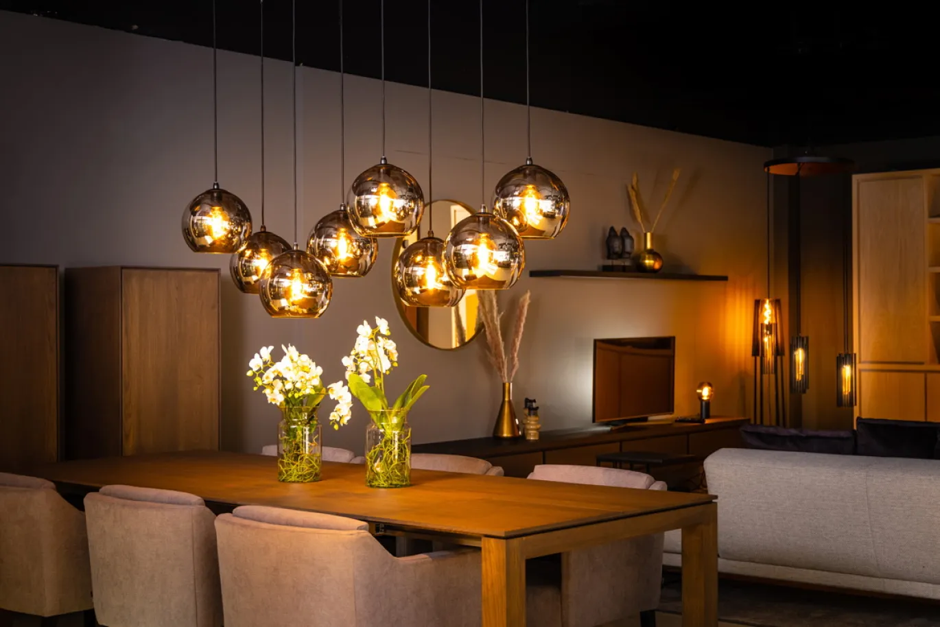 Hanglamp Orb 8-Lichts Smoke Glas - Giga Meubel