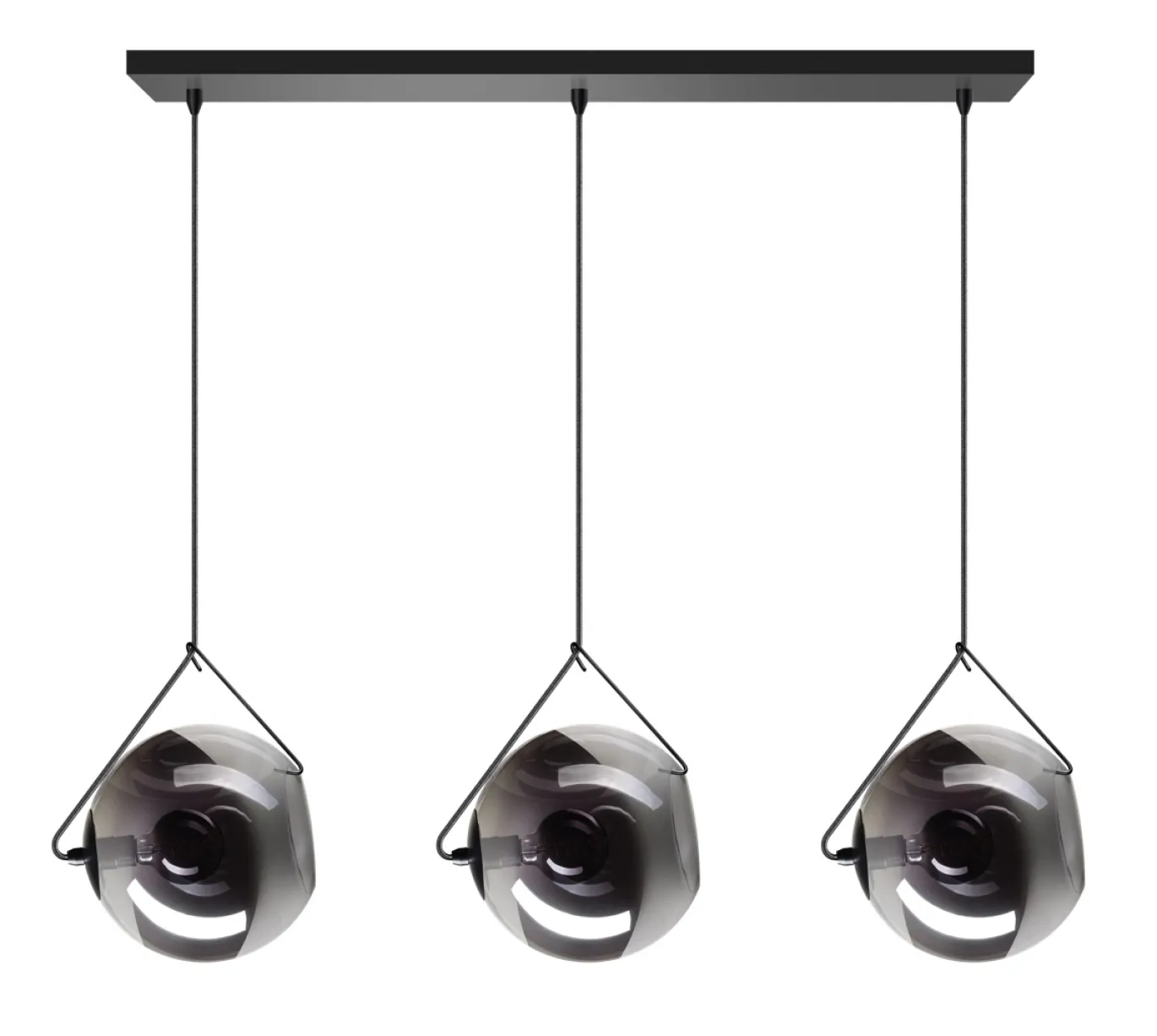 Hanglamp Orb 3-Lichts Smoke Glas - Giga Meubel