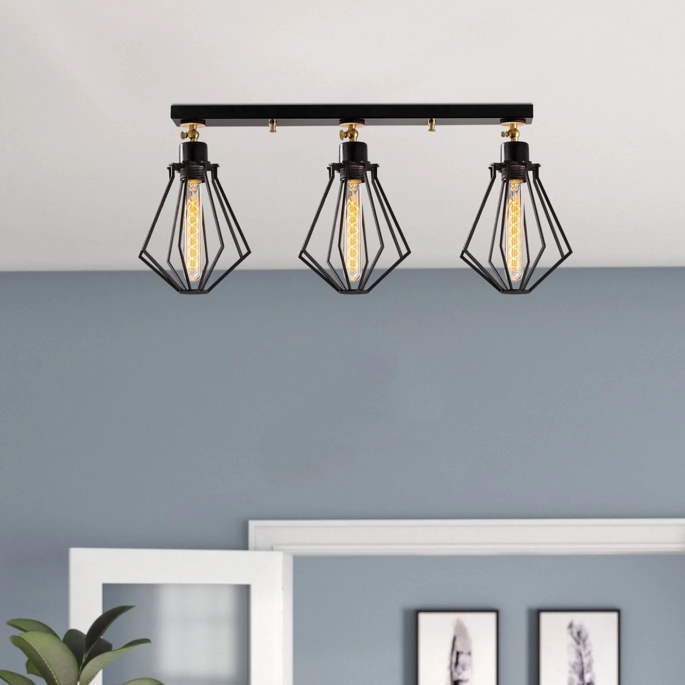 Hanglamp Oylat 3-Lichts Zwart