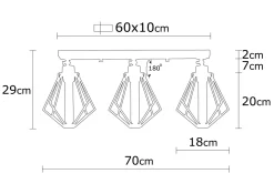 Hanglamp Oylat 3-Lichts Zwart