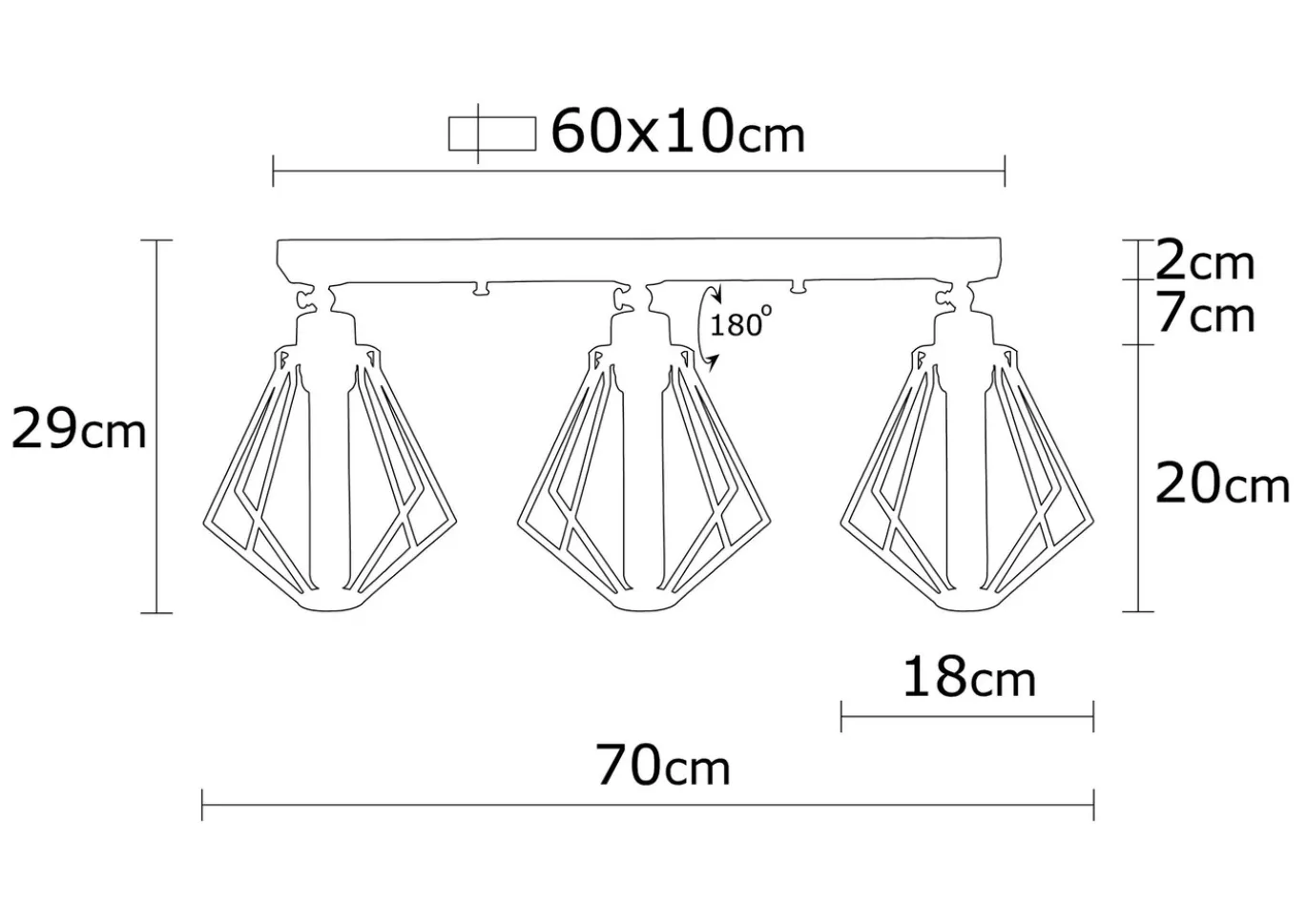 Hanglamp Oylat 3-Lichts Zwart