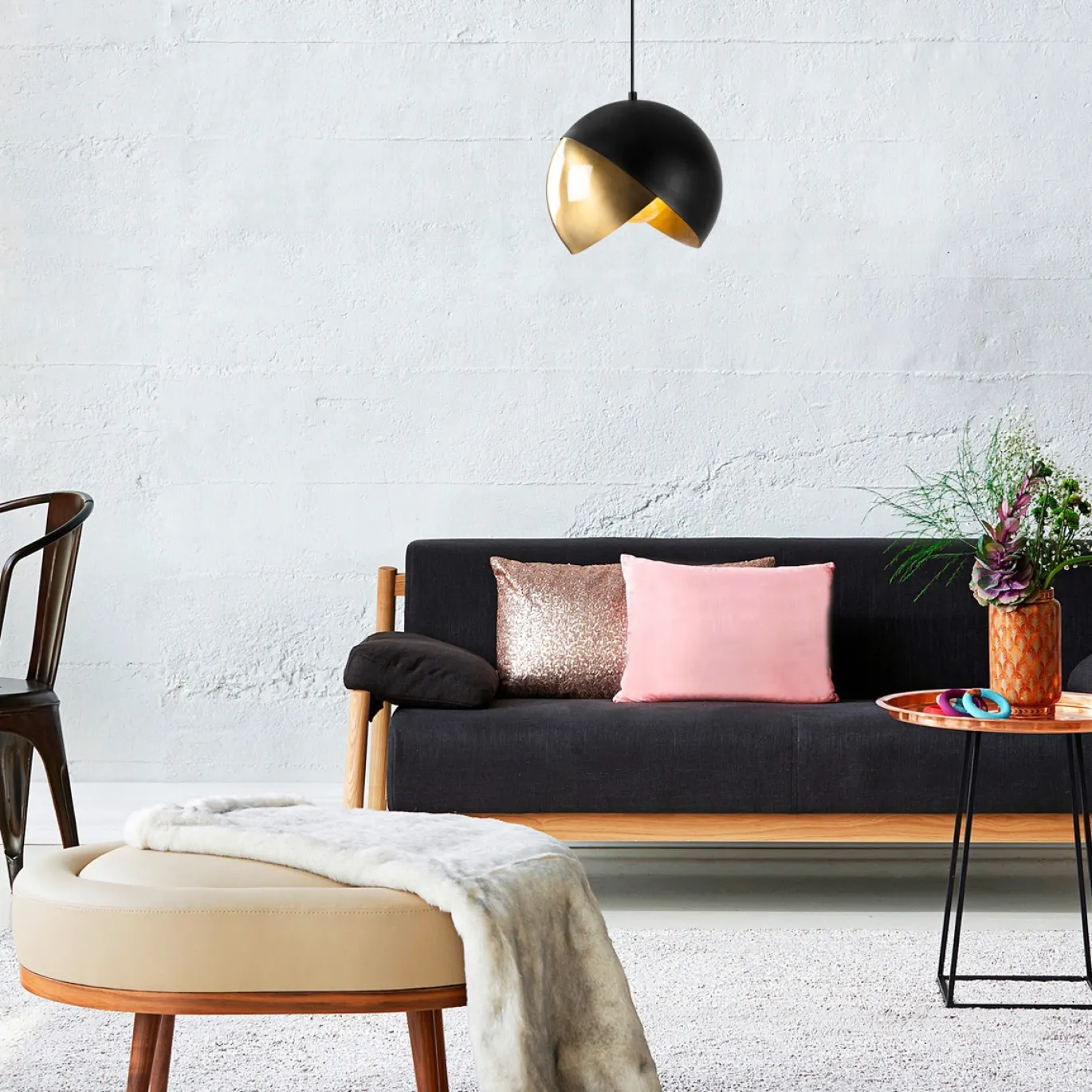 Hanglamp Pacman Zwart/Goud