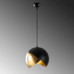 Hanglamp Pacman Zwart/Goud