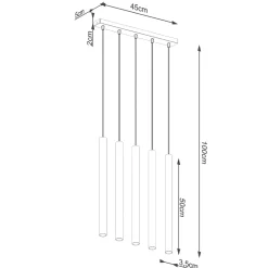 Hanglamp Pastelo 5-Lichts Beton - Giga Meubel