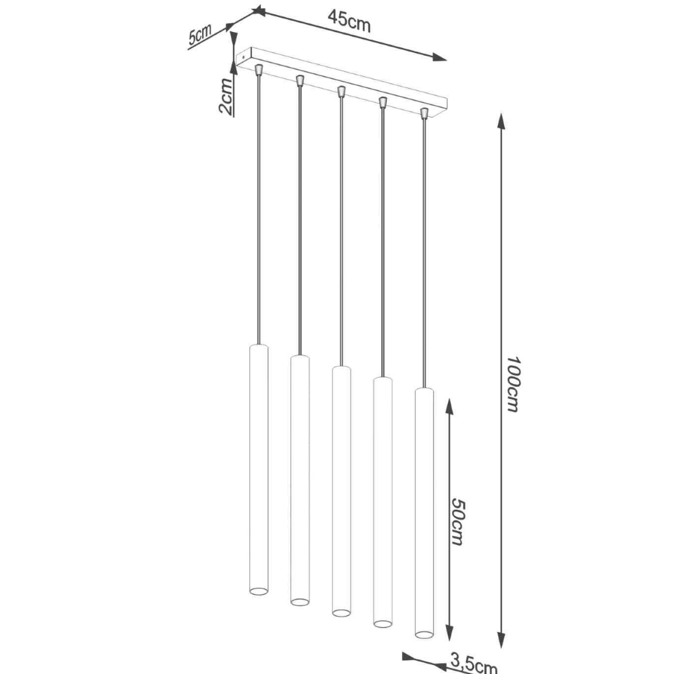 Hanglamp Pastelo 5-Lichts Beton - Giga Meubel