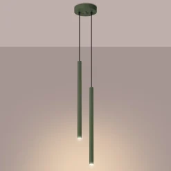 Hanglamp Pastelo 2-Lichts Getrapt Olijfgroen - Giga Meubel