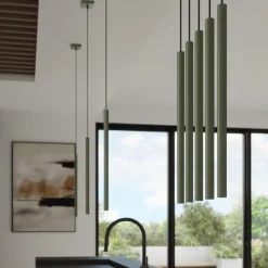 Hanglamp Pastelo 2-Lichts Getrapt Olijfgroen - Giga Meubel