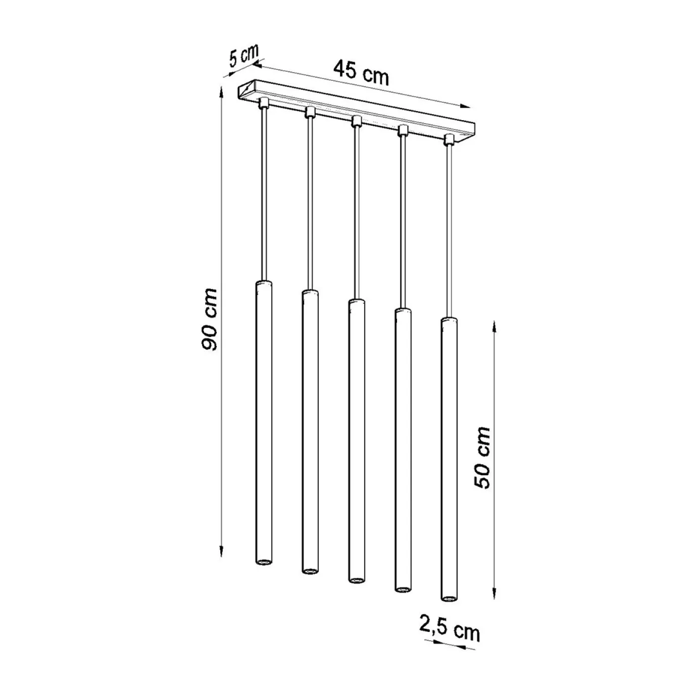 Hanglamp Pastelo 5-Lichts Goud - Giga Meubel