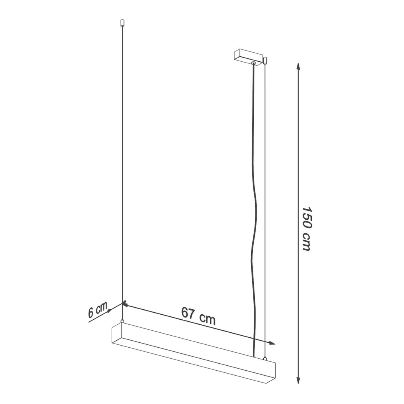 Hanglamp Pinne Grijs 3000K 67cm - Giga Meubel