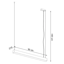 Hanglamp Pinne Zwart 3000K 90cm - Giga Meubel
