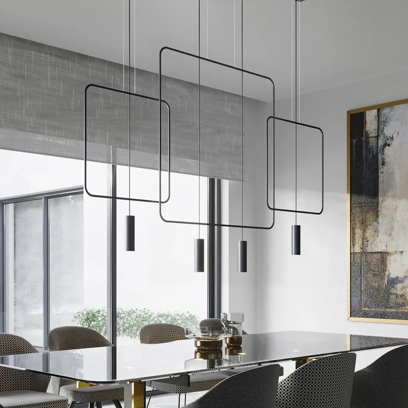 Hanglamp Rana 1-Lichts Zwart - Giga Meubel