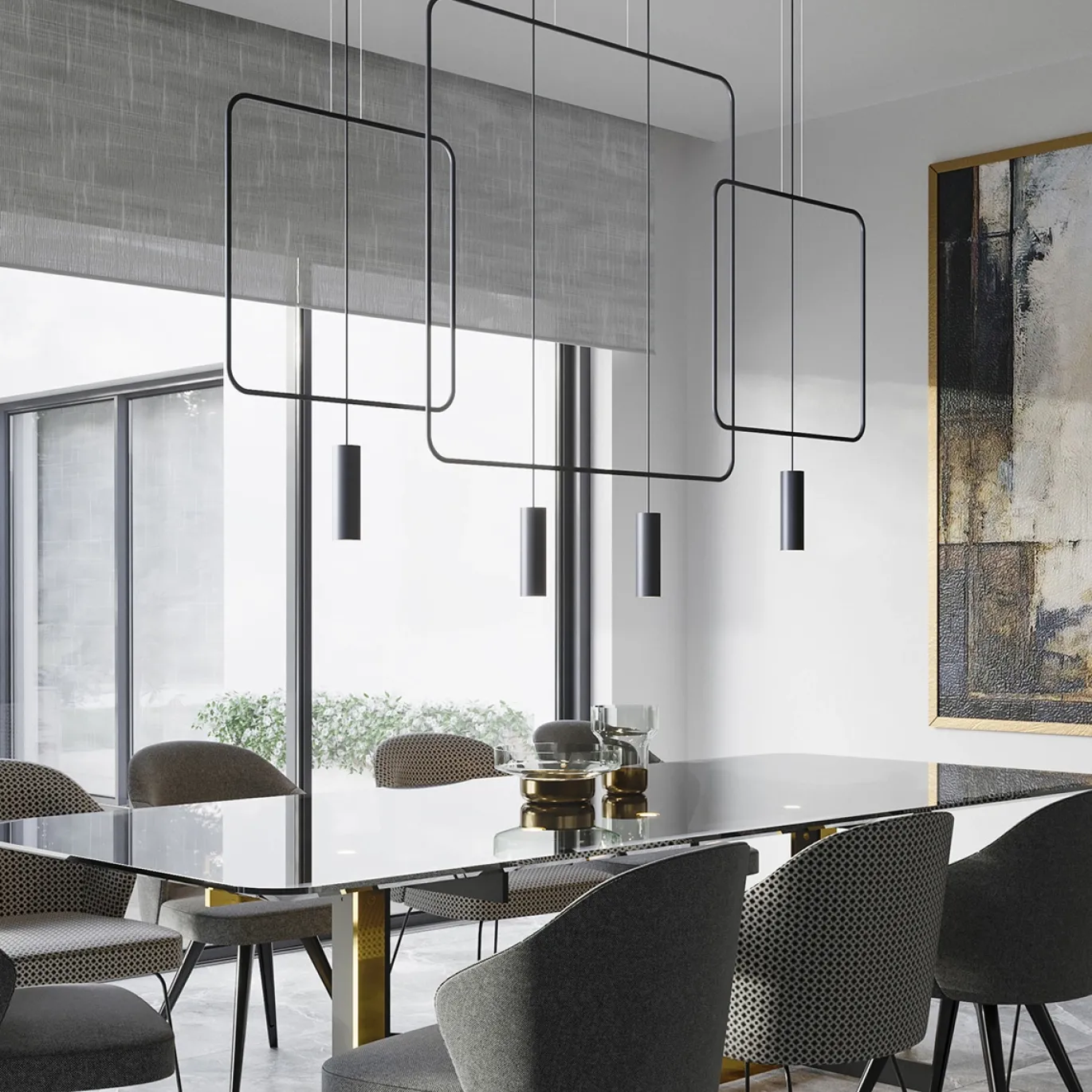 Hanglamp Rana 1-Lichts Zwart - Giga Meubel