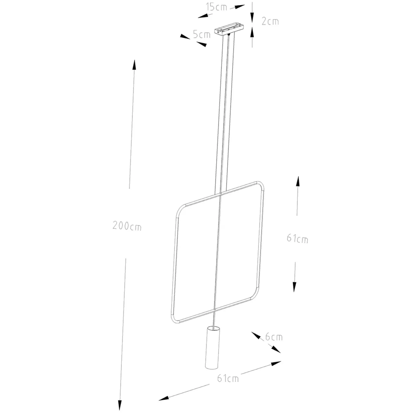 Hanglamp Rana 1-Lichts Zwart - Giga Meubel