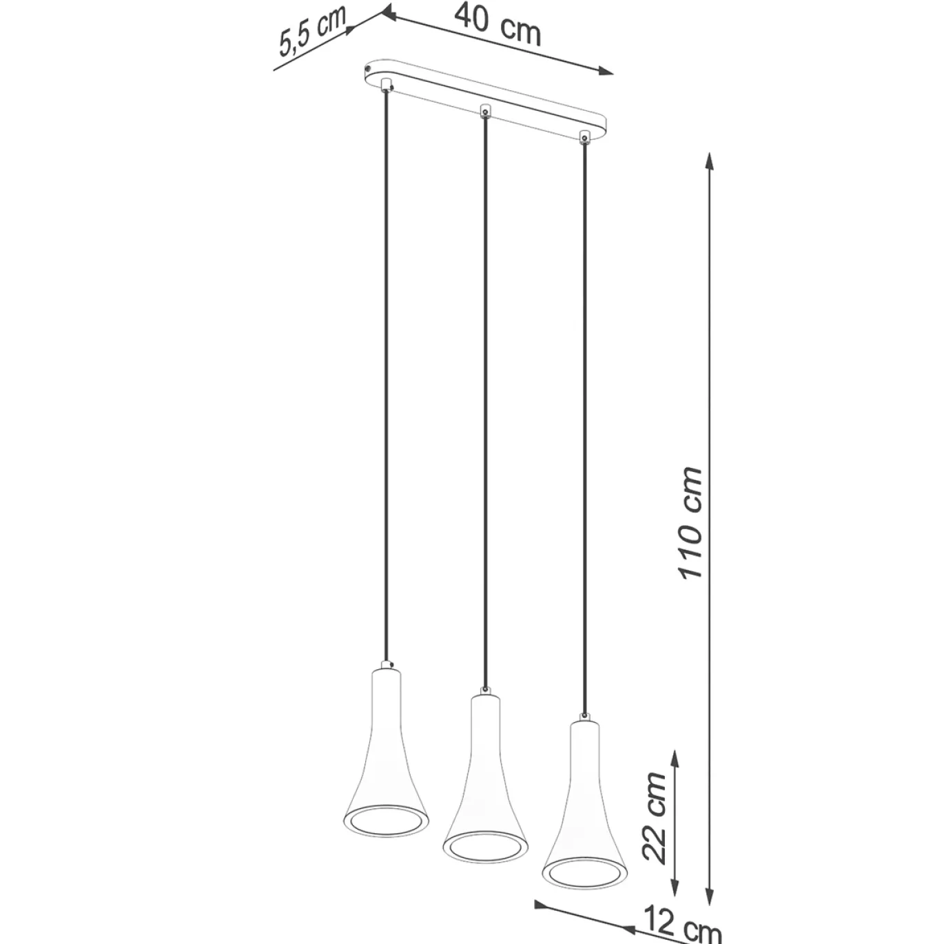Hanglamp Rea 3-Lichts Beton - Giga Meubel