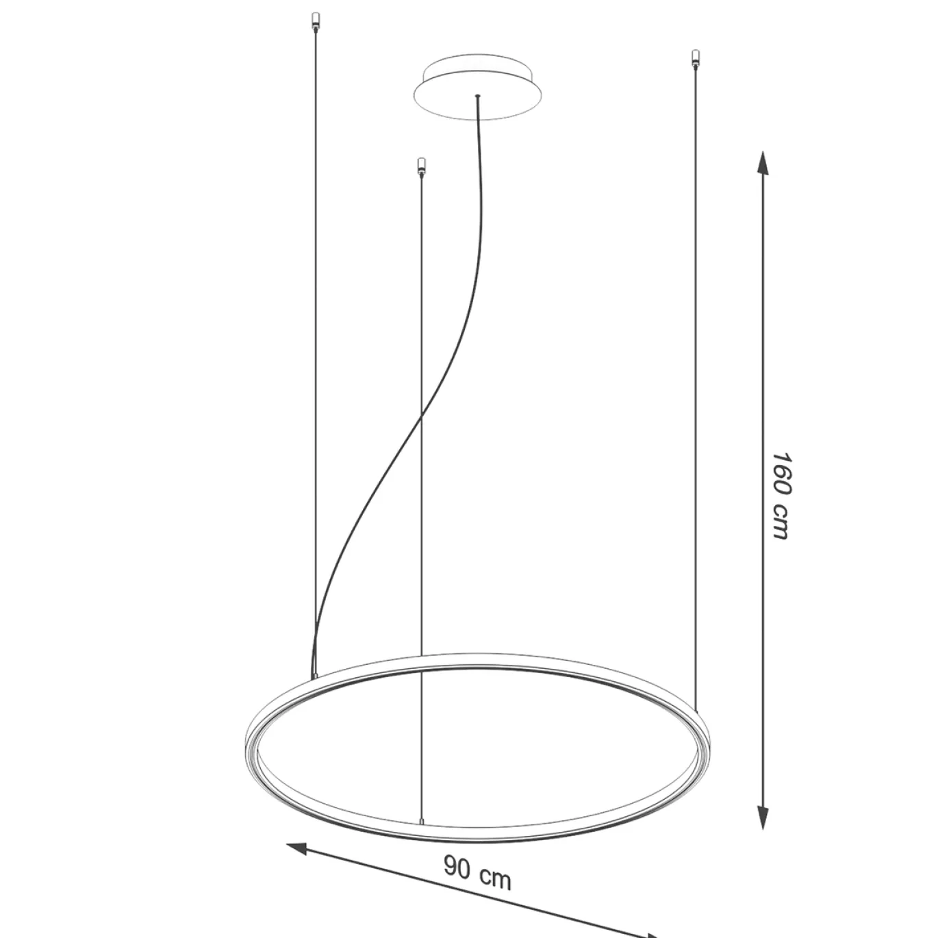 Hanglamp Risa Zwart LED Ø80cm - Giga Meubel