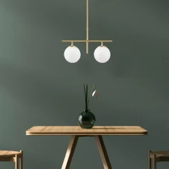 Hanglamp Roe Metaal Shiny Goud 2-Lichts