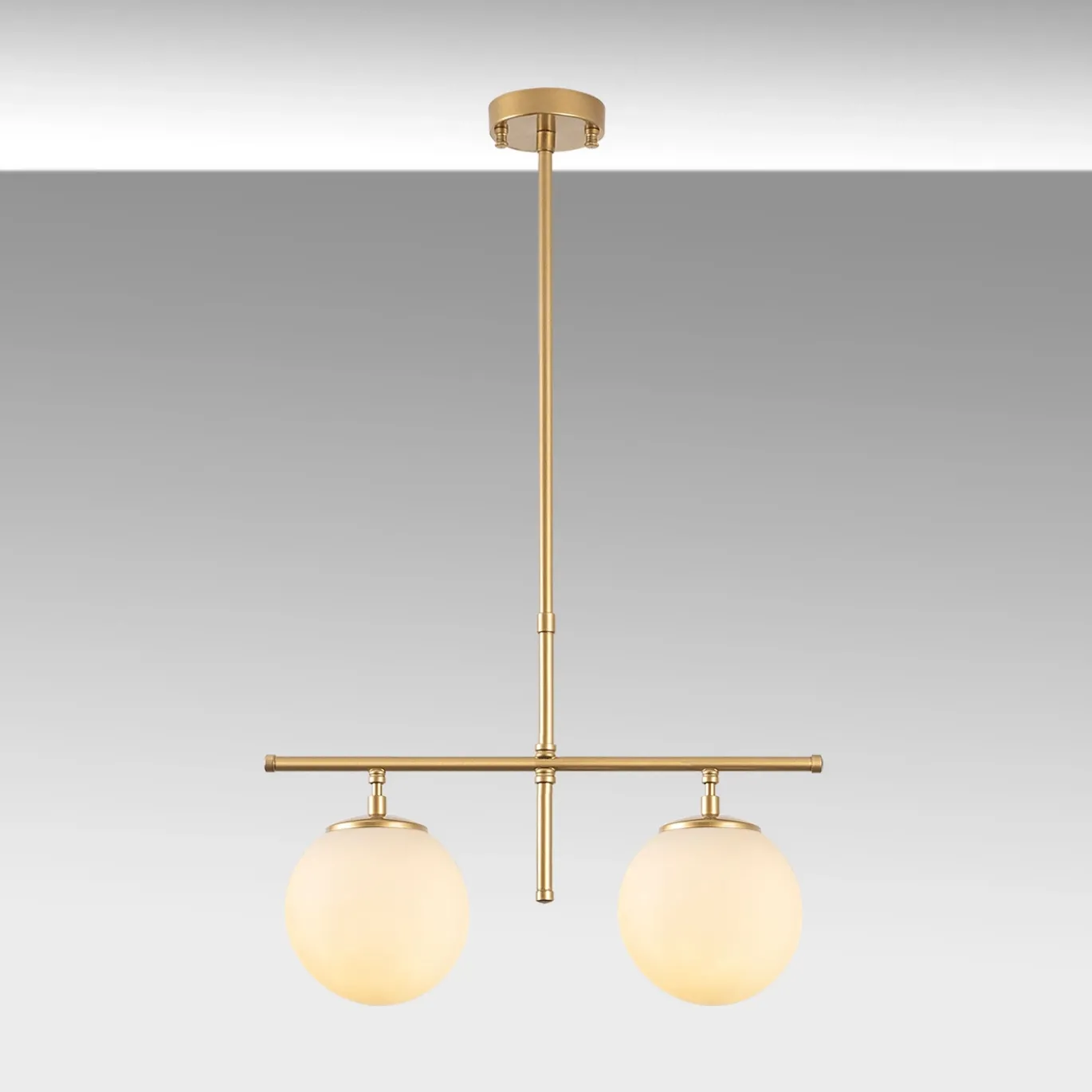 Hanglamp Roe Metaal Shiny Goud 2-Lichts