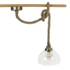 Hanglamp rond dik touw helder glas
