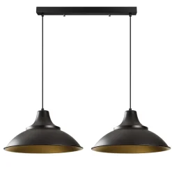 Hanglamp Saglam Disc 2-Lichts Zwart