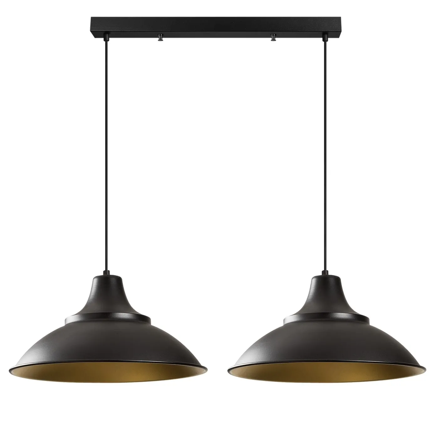 Hanglamp Saglam Disc 2-Lichts Zwart