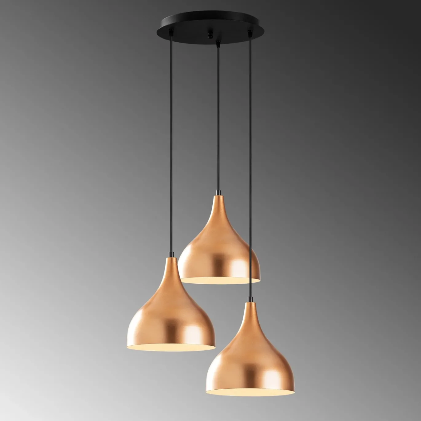 Hanglamp Saglam Funnel 3-Lichts Getrapt Koper