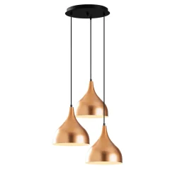 Hanglamp Saglam Funnel 3-Lichts Getrapt Koper