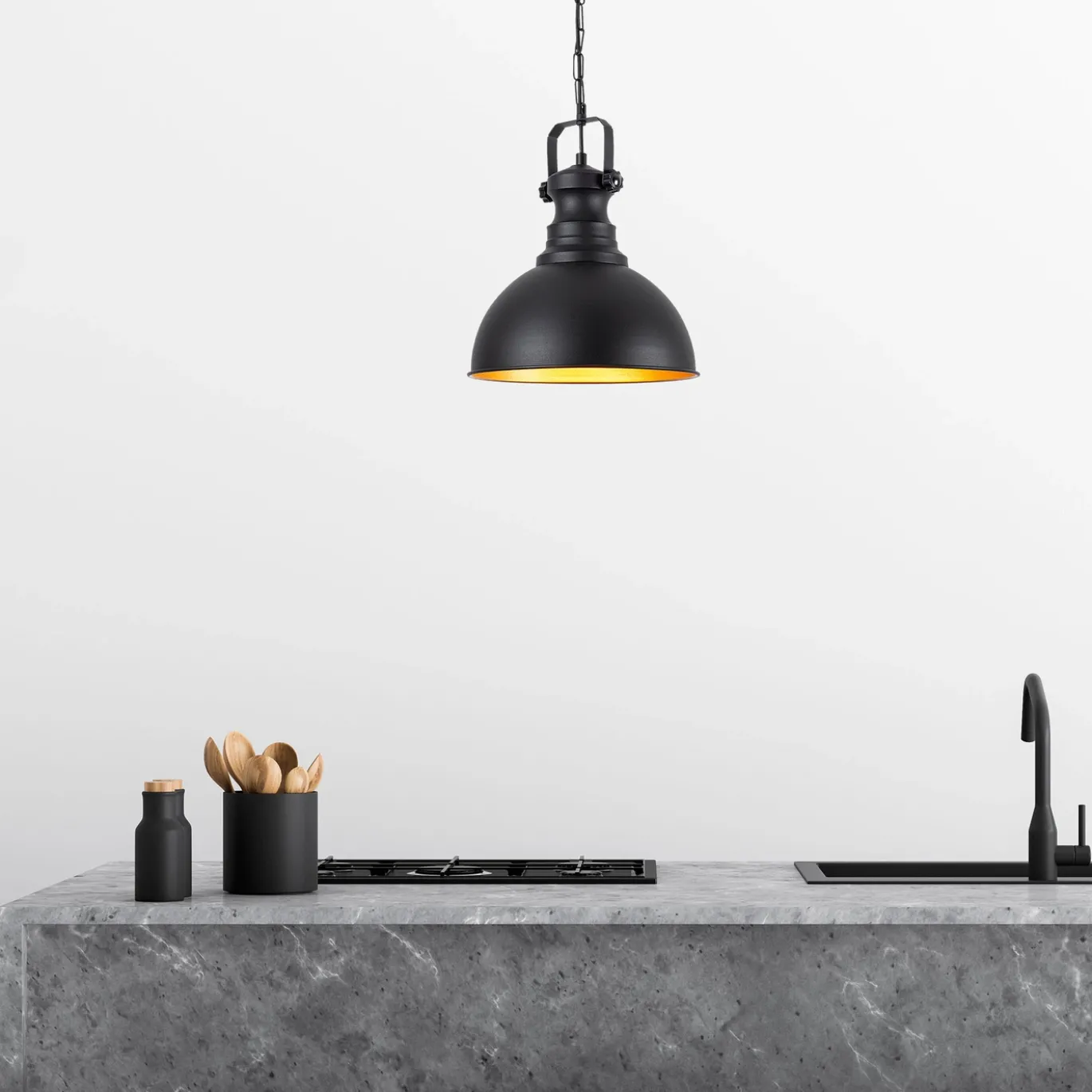 Hanglamp Saglam Spot Zwart Ø30cm