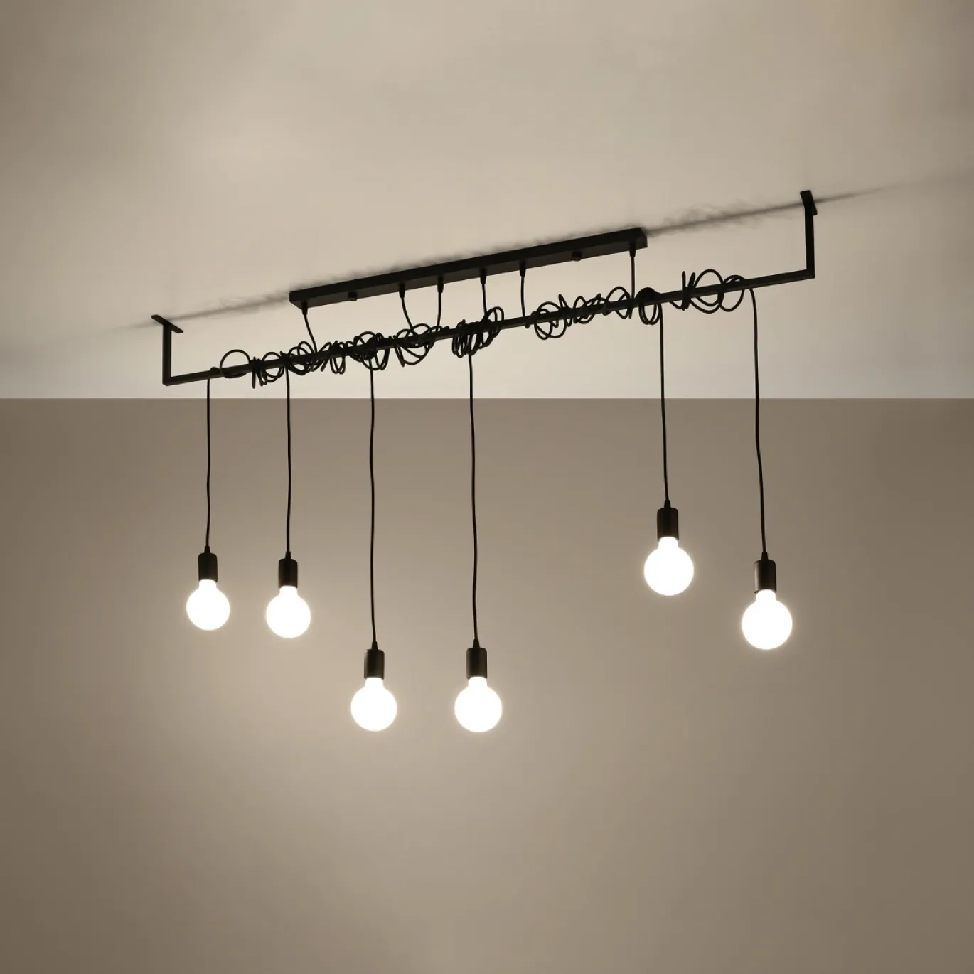 Hanglamp Salamanca 6-Lichts Zwart - Giga Meubel