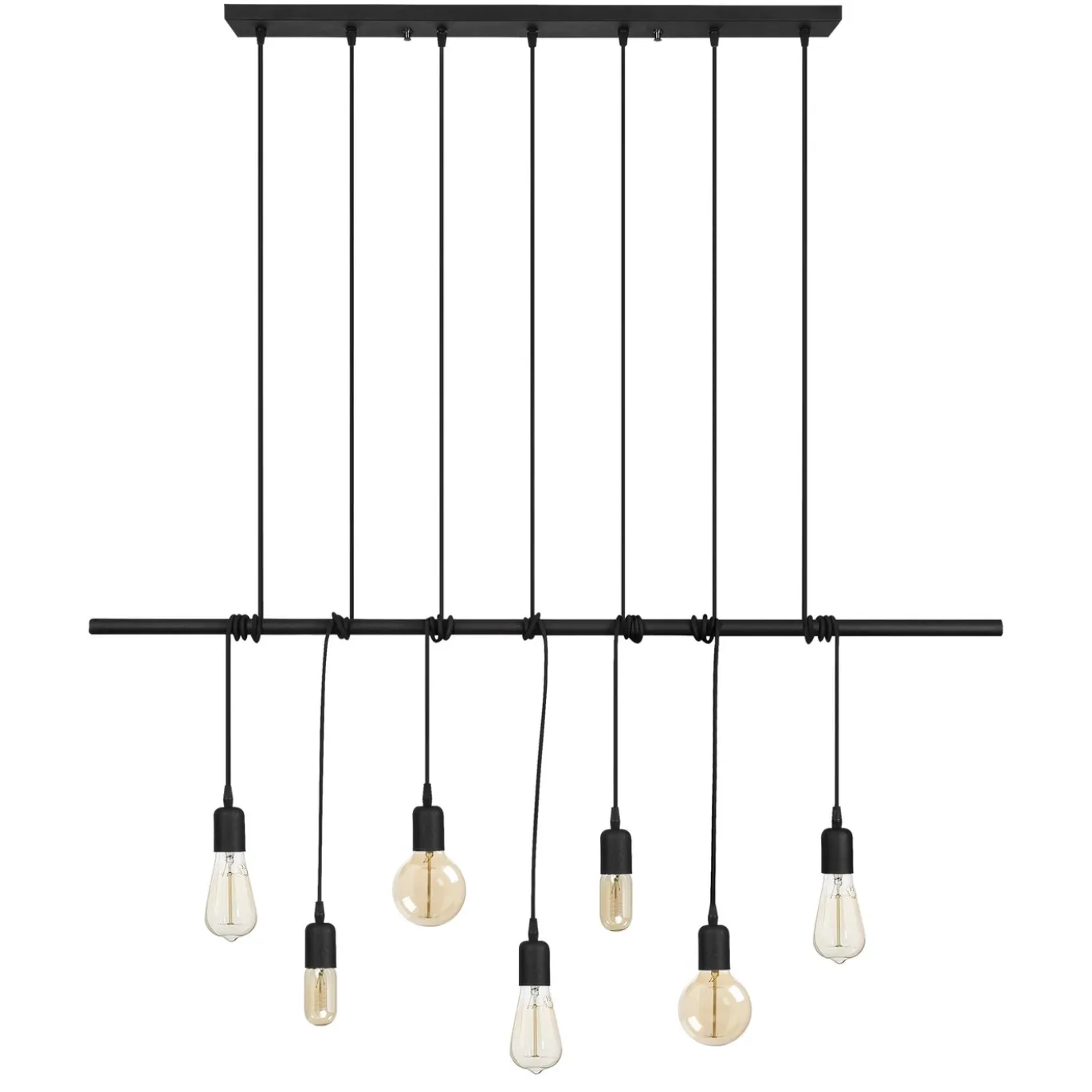 Hanglamp Salkim 7-Lichts Zwart