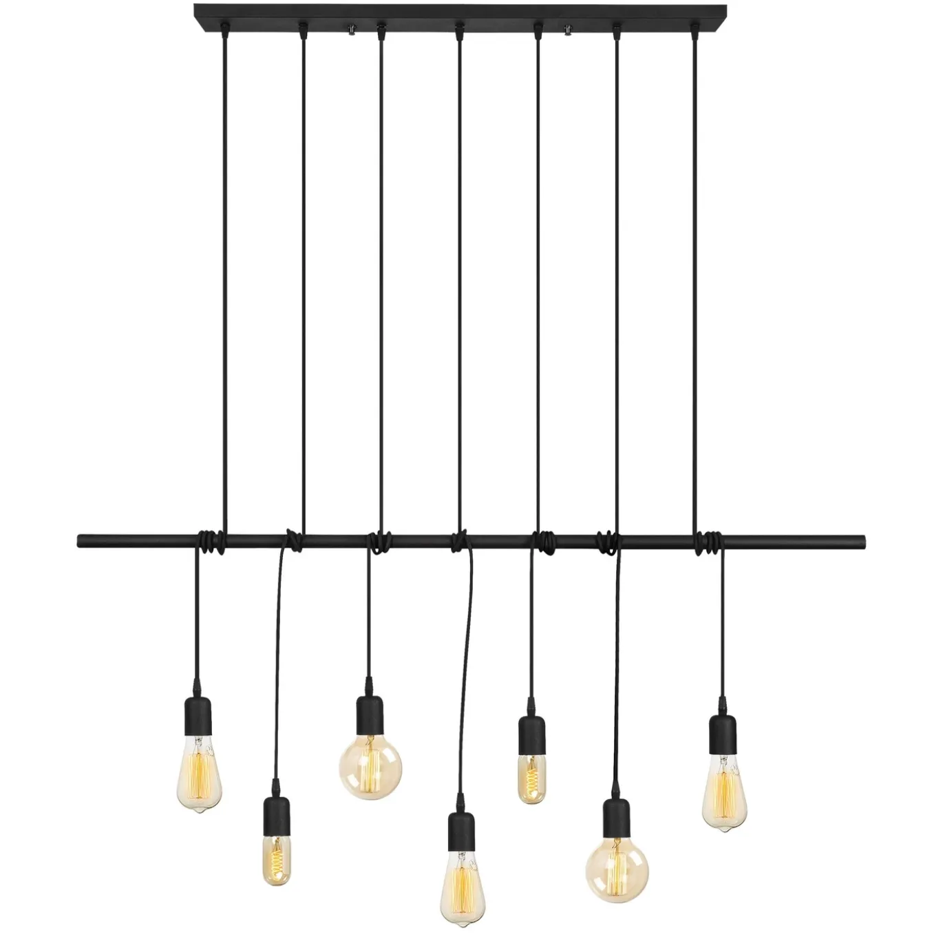 Hanglamp Salkim 7-Lichts Zwart