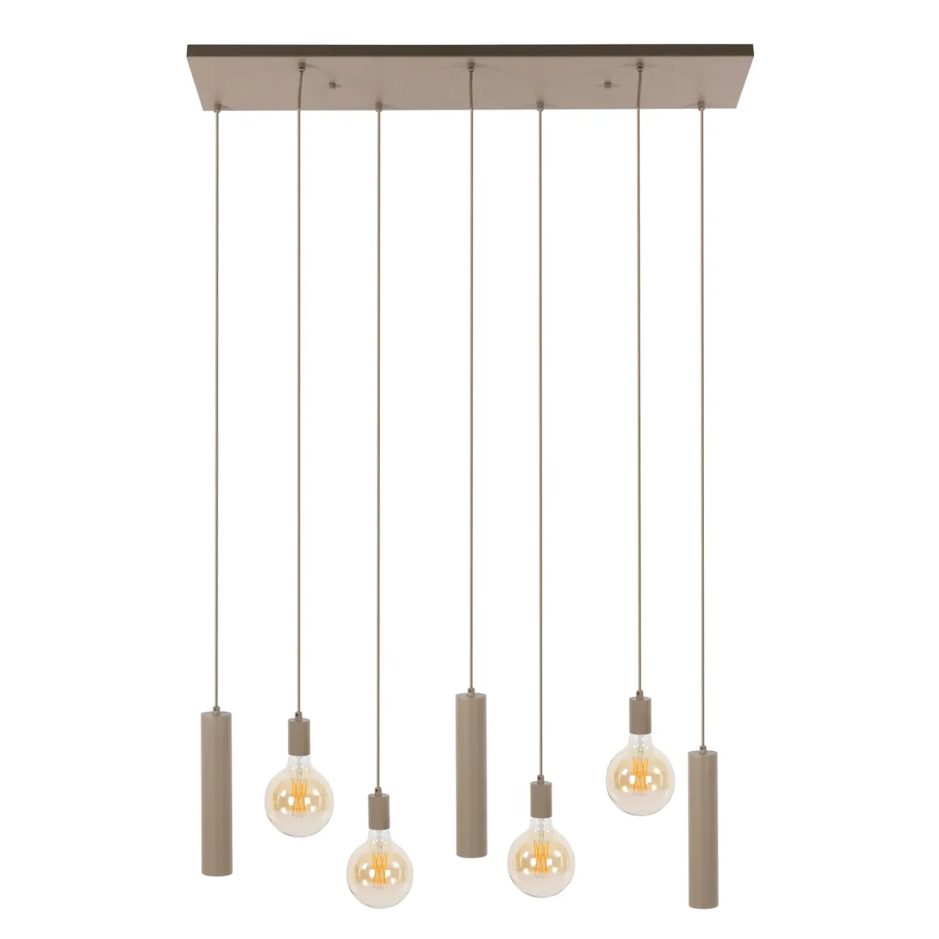 Hanglamp Senso 4+3-Lichts Beige - Giga Meubel