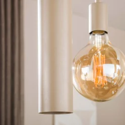 Hanglamp Senso 4+3-Lichts Beige - Giga Meubel