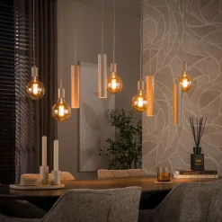 Hanglamp Senso 5+4-Lichts Beige - Giga Meubel