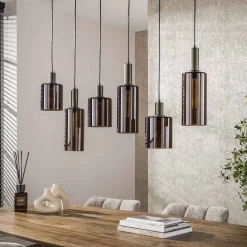 Hanglamp Sepiora 6-Lichts Bruin - Giga Meubel