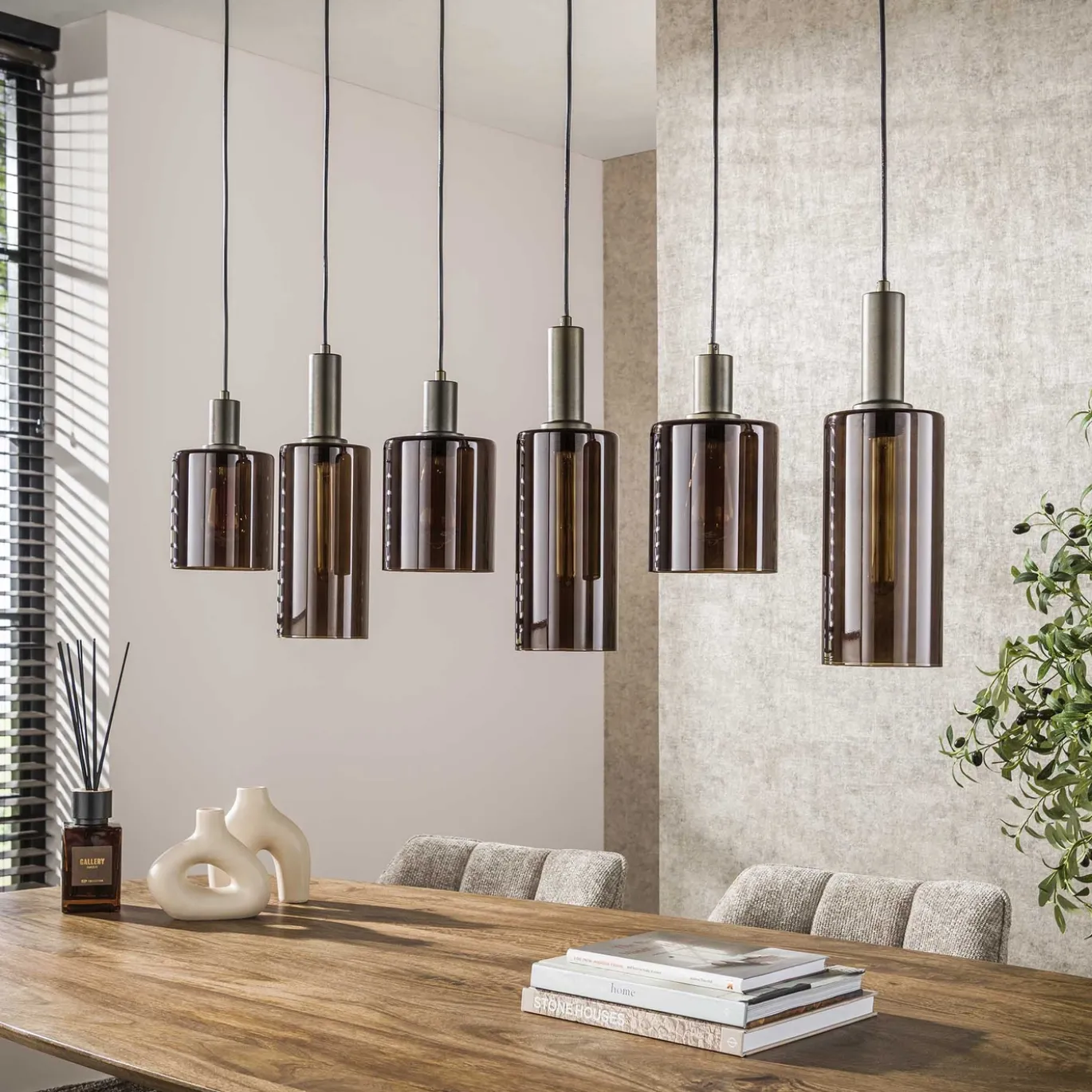 Hanglamp Sepiora 6-Lichts Bruin - Giga Meubel