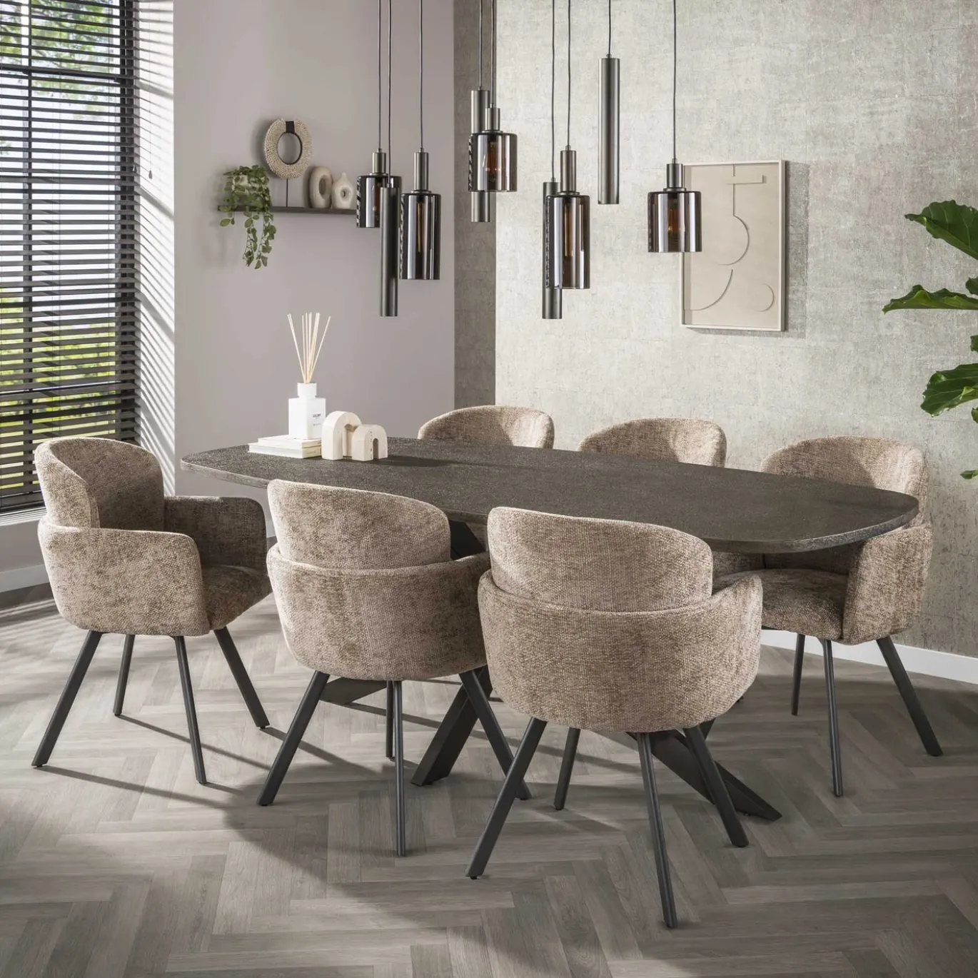 Hanglamp Sepiora 5+4-lichts Sienna Bruin - Giga Meubel