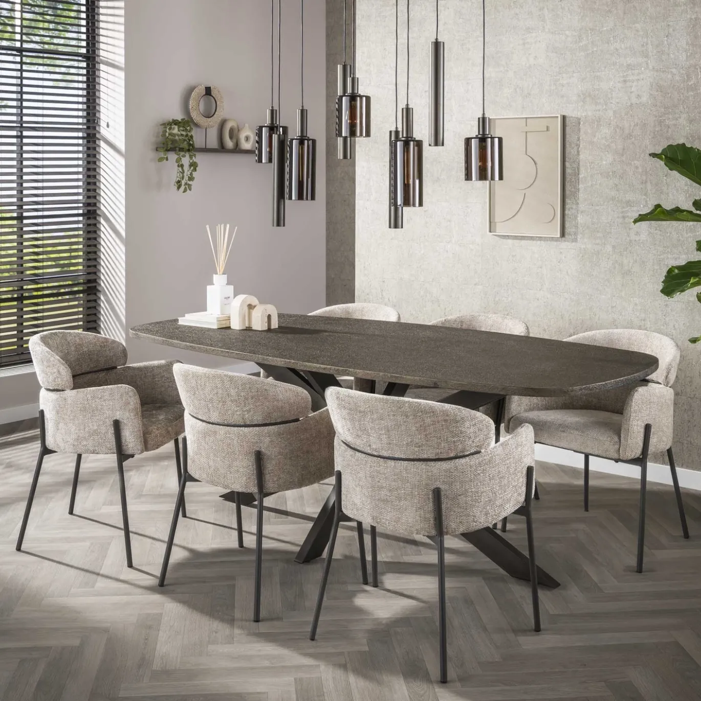 Hanglamp Sepiora 5+4-lichts Sienna Bruin - Giga Meubel